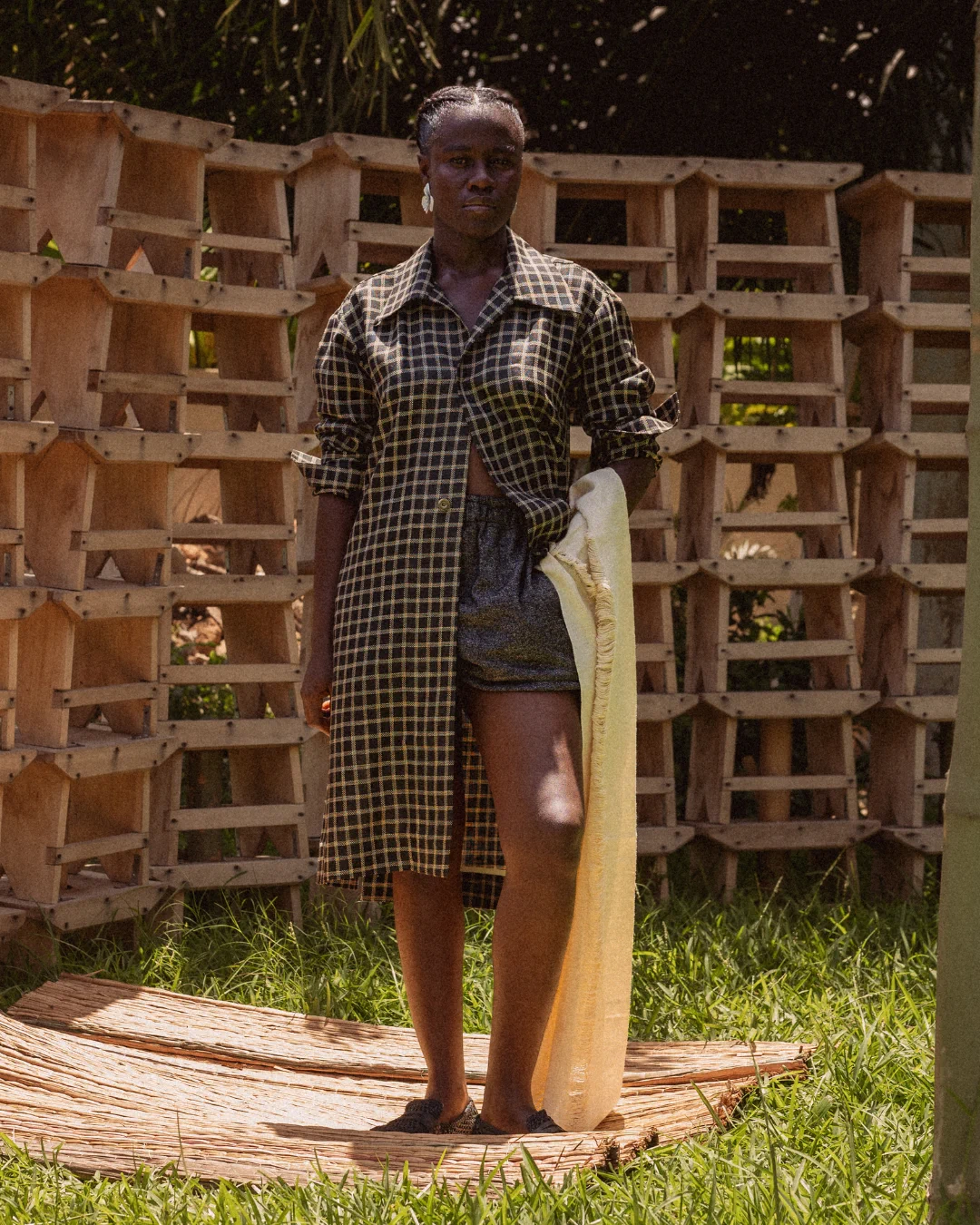 grid column dress in the Ajabeng lookbook